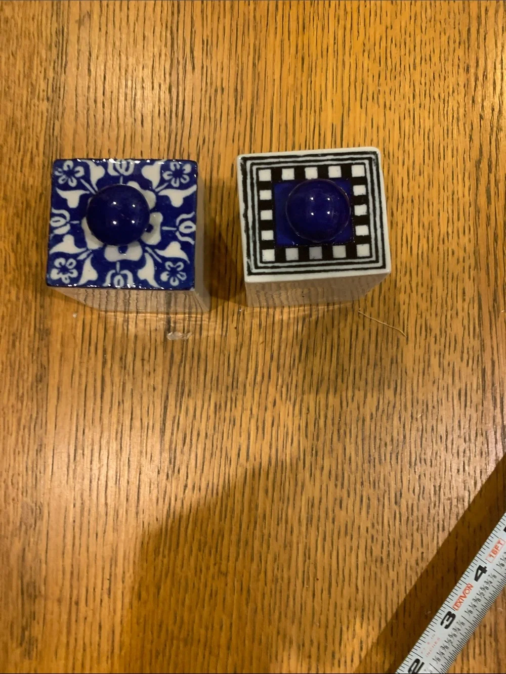 Source Unknown Ceramic Square Planter Pair in Gray and Blue